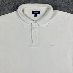 Faconnable Polo Shirt Mens Size XL White Short Sleeve Embroidered Logo Classic